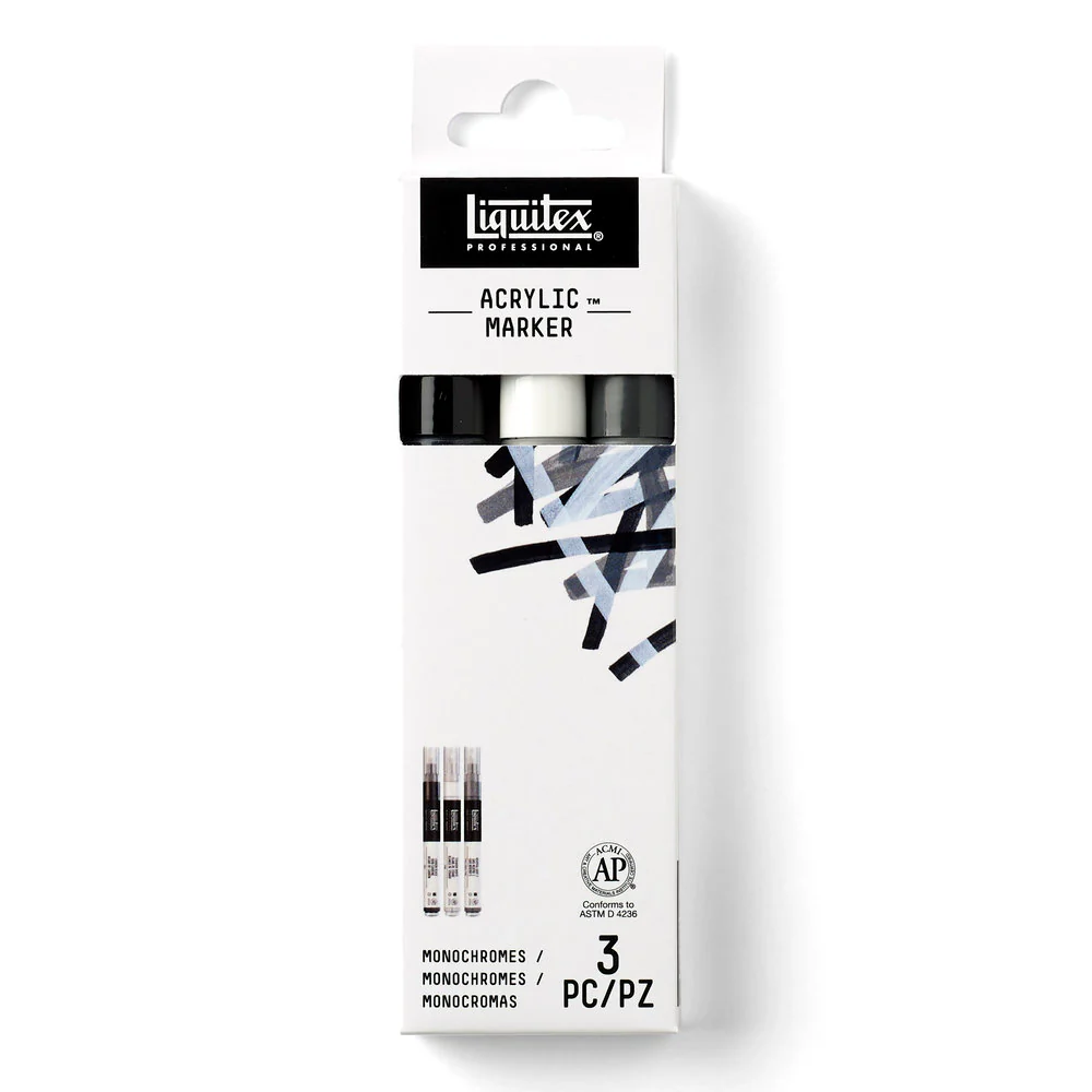Acrylic Marker Set - 3x2mm - Monochromes - Image 4