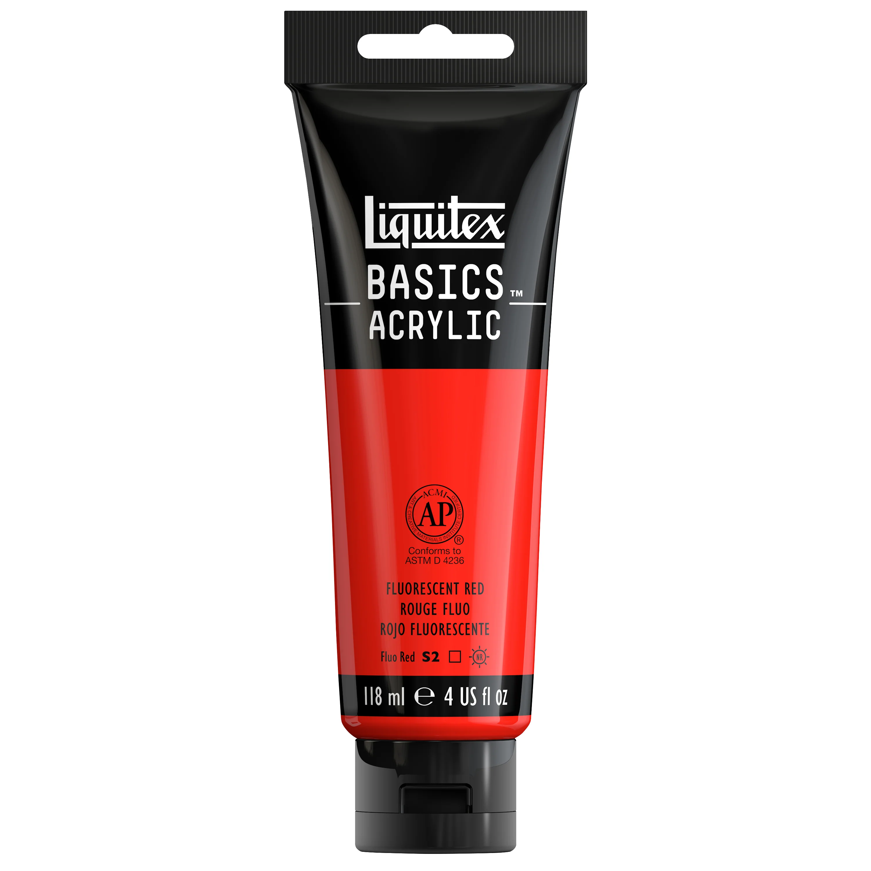 Basics Acrylic Color - Fluorescent Red - Image 3