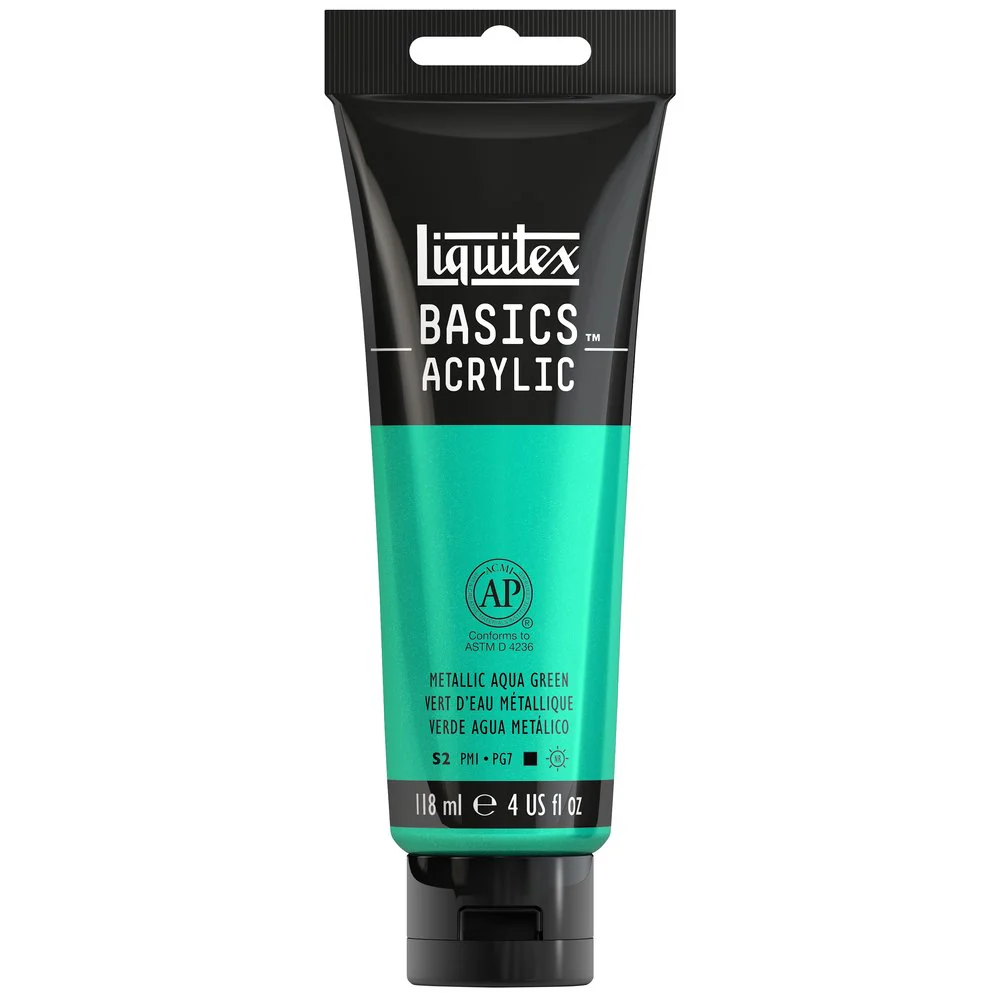Basics Acrylic Color - Metallic Aqua Green - Image 2