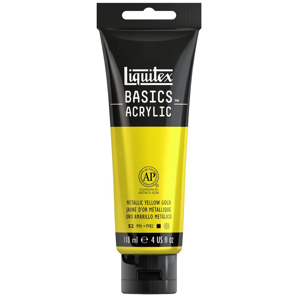 Basics Acrylic Color - Metallic Yellow Gold - Image 2