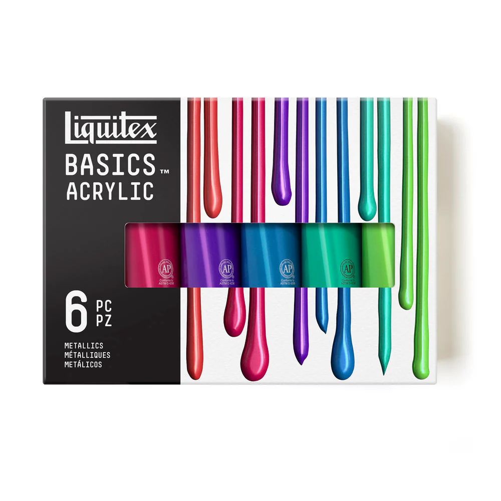 Basics Metallics Acrylic Color 6x118ml Set