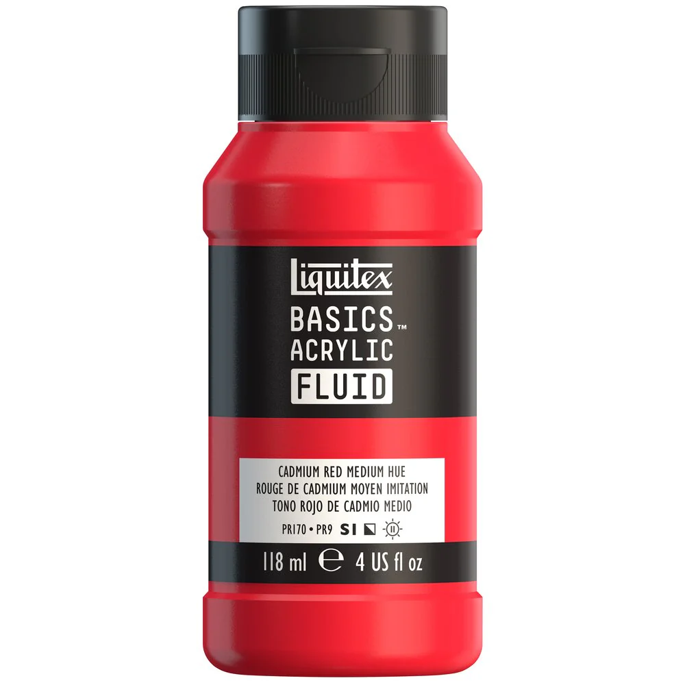 Basics Acrylic Fluid Color - Cadmium Red Medium Hue - Image 2