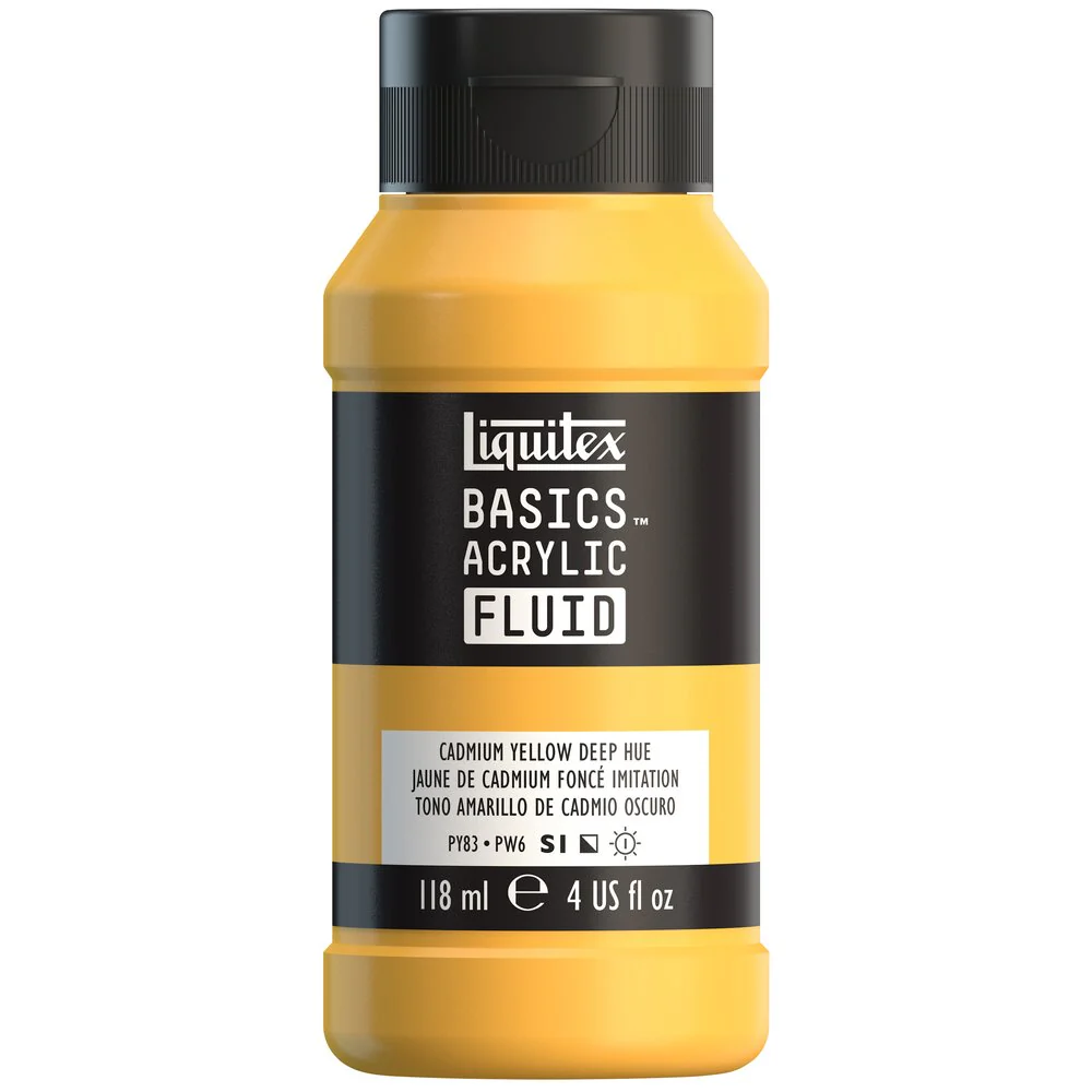 Basics Acrylic Fluid Color - Cadmium Yellow Deep Hue - Image 2