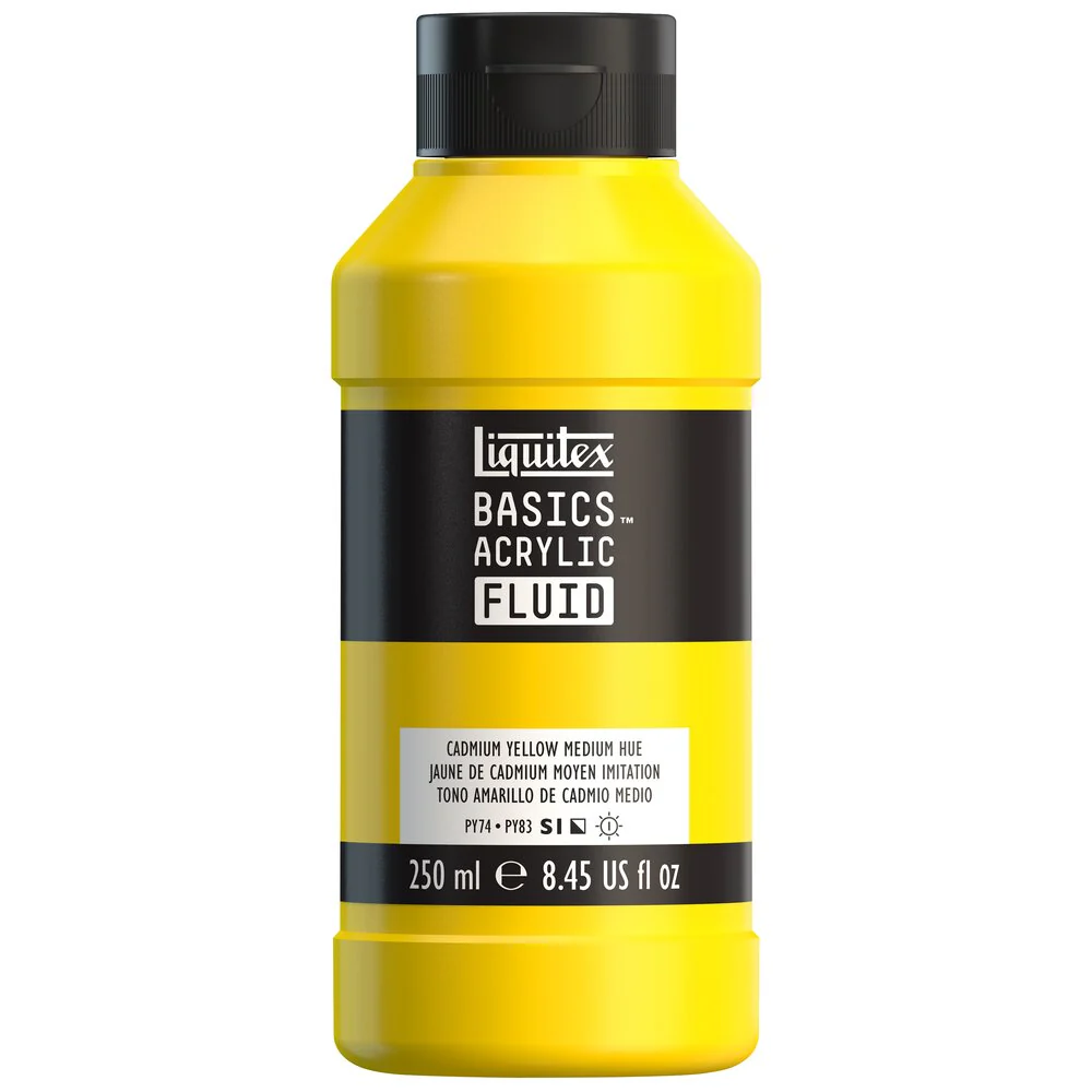 Basics Acrylic Fluid Color - Cadmium Yellow Medium Hue - Image 3