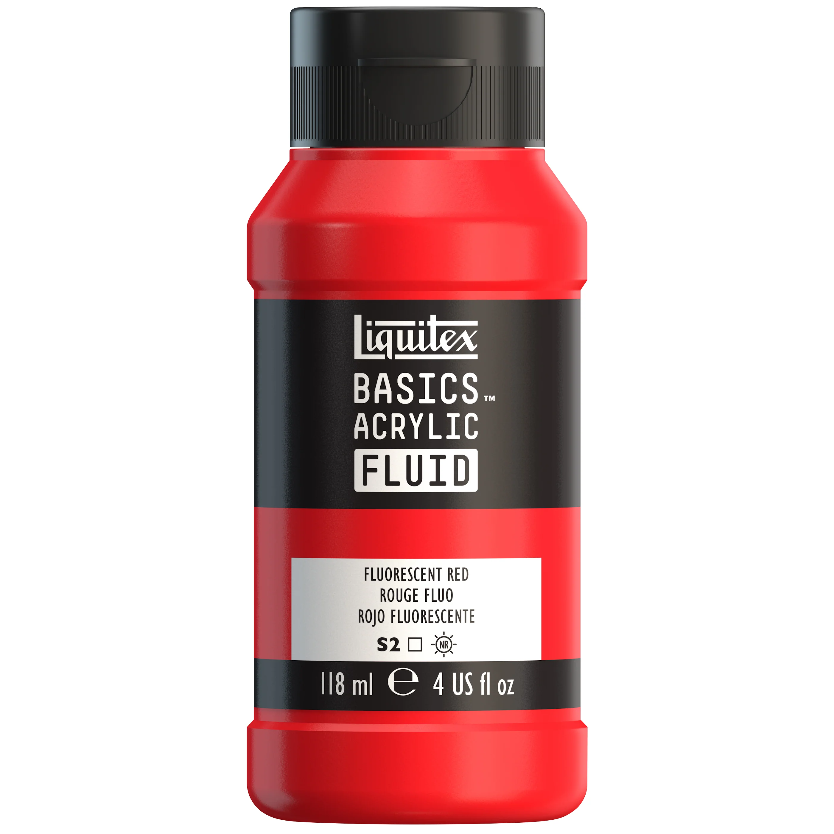 Basics Acrylic Fluid Color - Fluorescent Red - Image 2