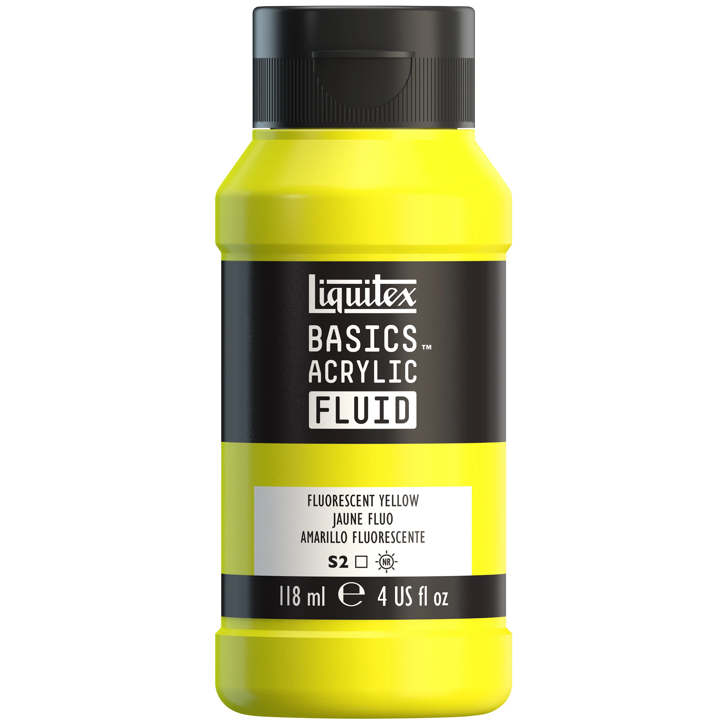 Basics Acrylic Fluid Color - Fluorescent Yellow - Image 2