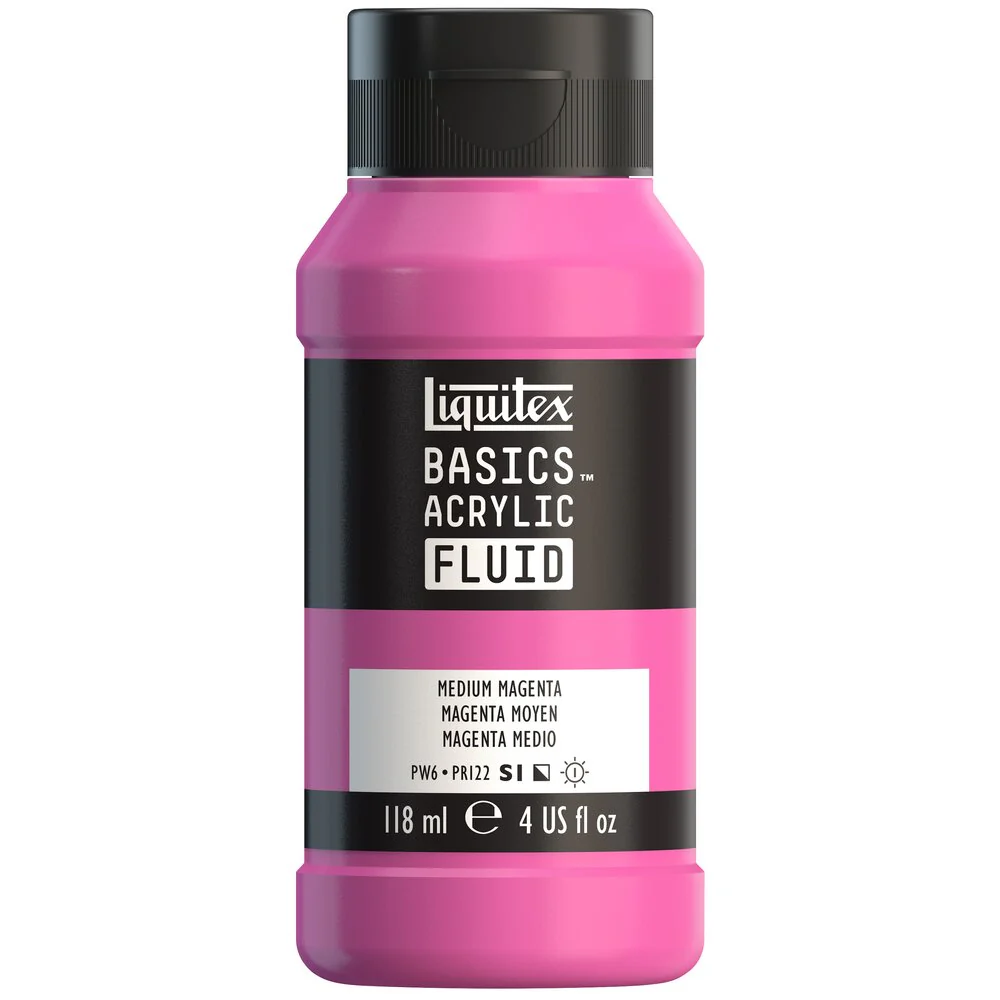 Basics Acrylic Fluid Color - Medium Magenta - Image 2