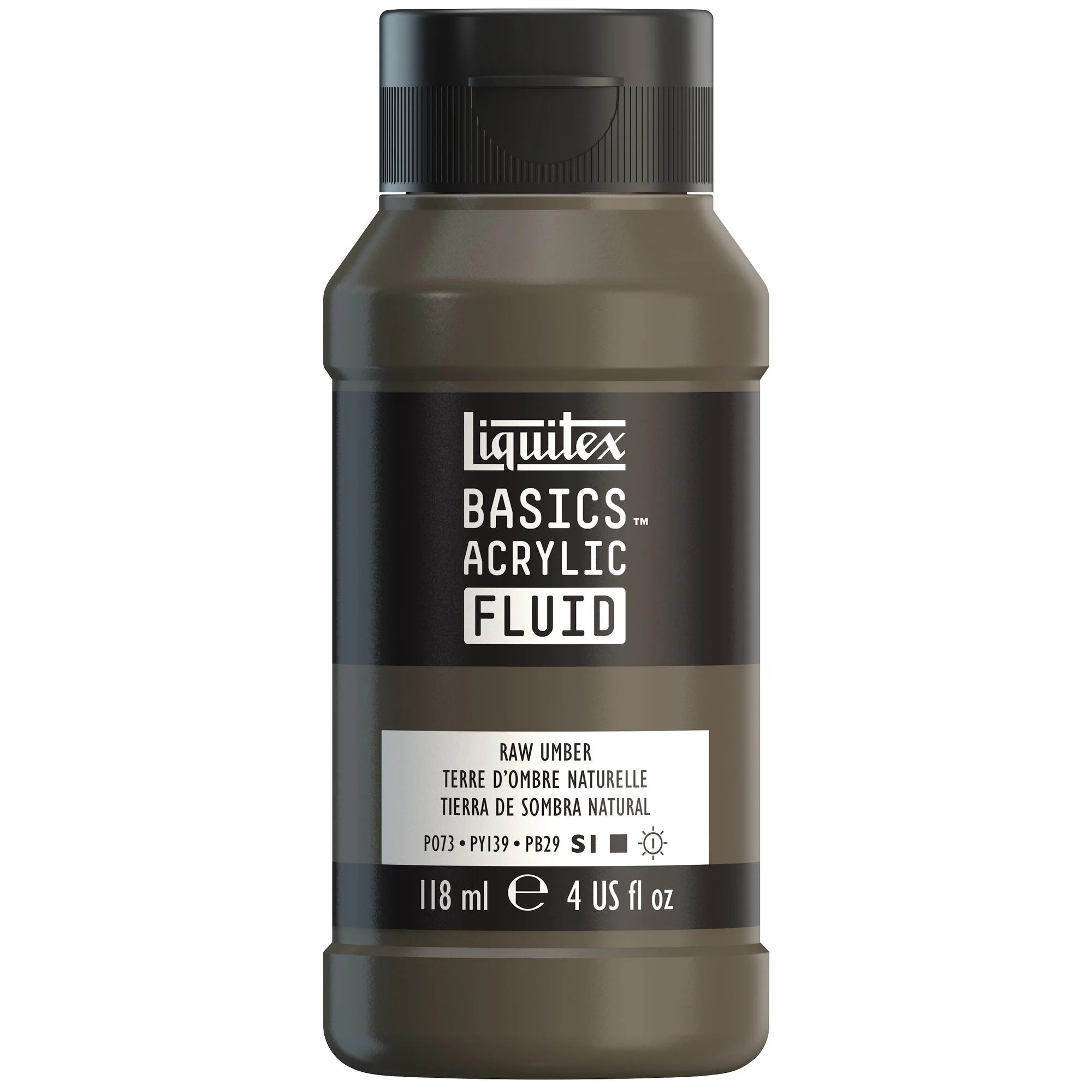 Basics Acrylic Fluid Color - Raw Umber - Image 2