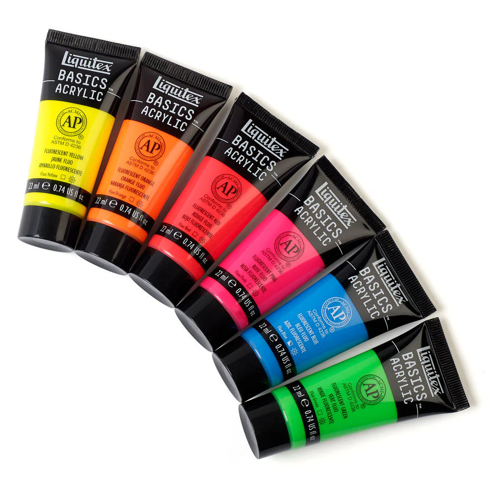Basics Acrylic Set - 6x22ml - Fluorescents - Image 3