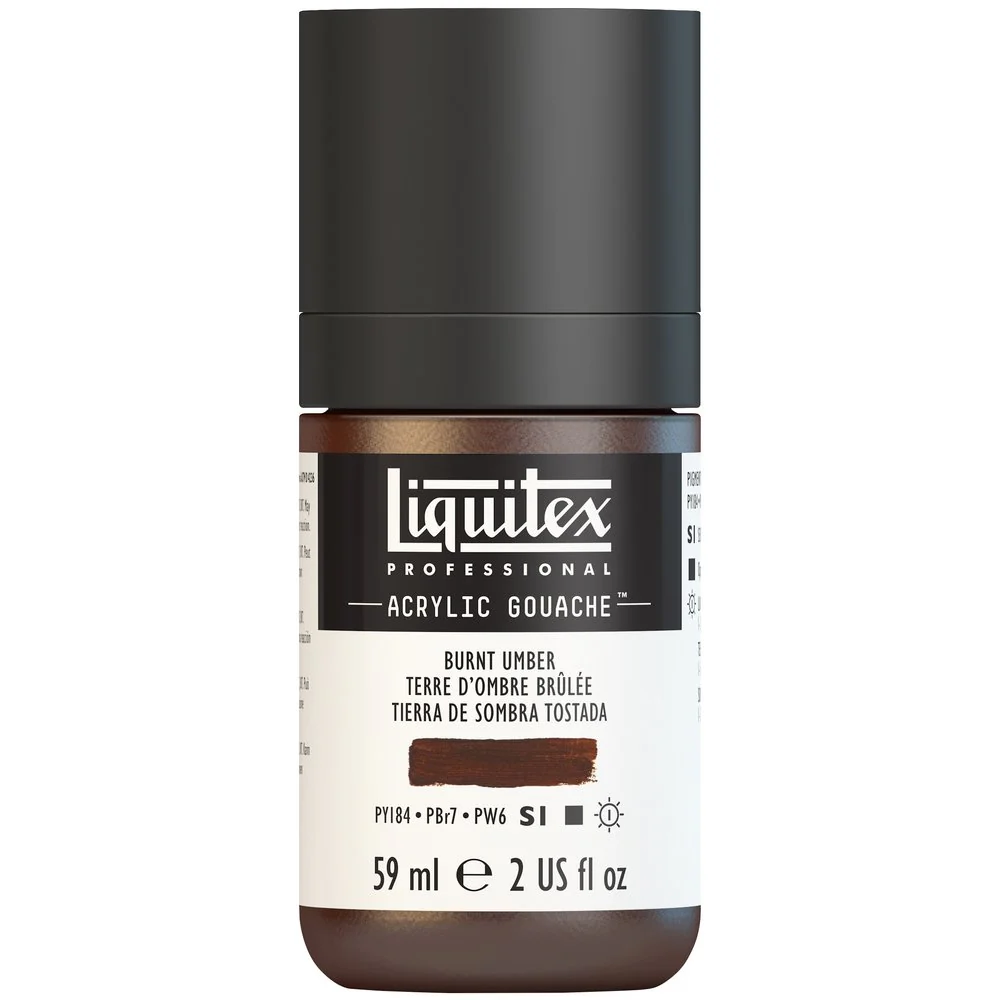 Professional Acrylic Gouache - Burnt Umber - Image 2