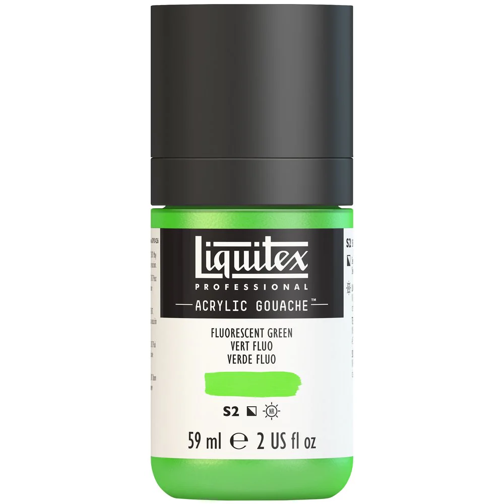 Professional Acrylic Gouache - Fluorescent Green - Image 2