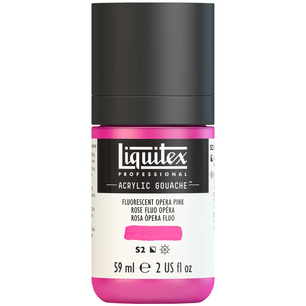 Professional Acrylic Gouache - Fluorescent Opera Pink - Image 2