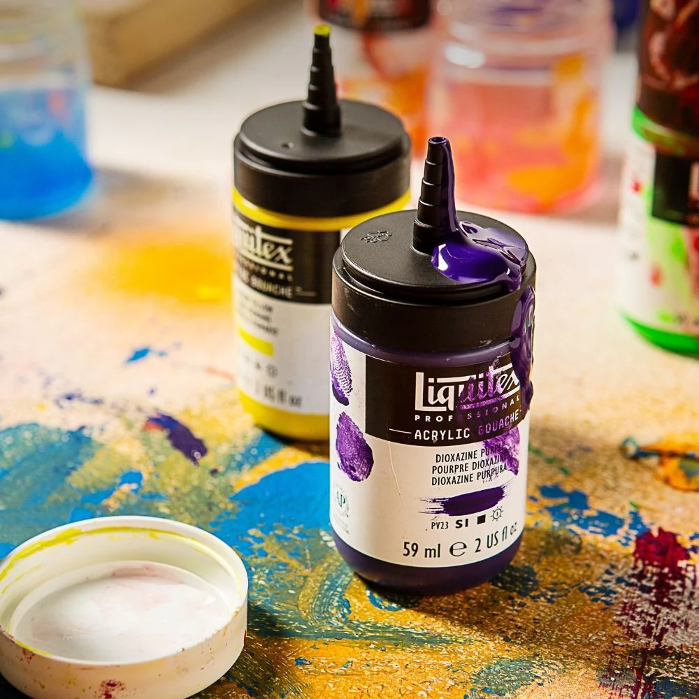 Professional Acrylic Gouache - Medium Magenta - Image 4
