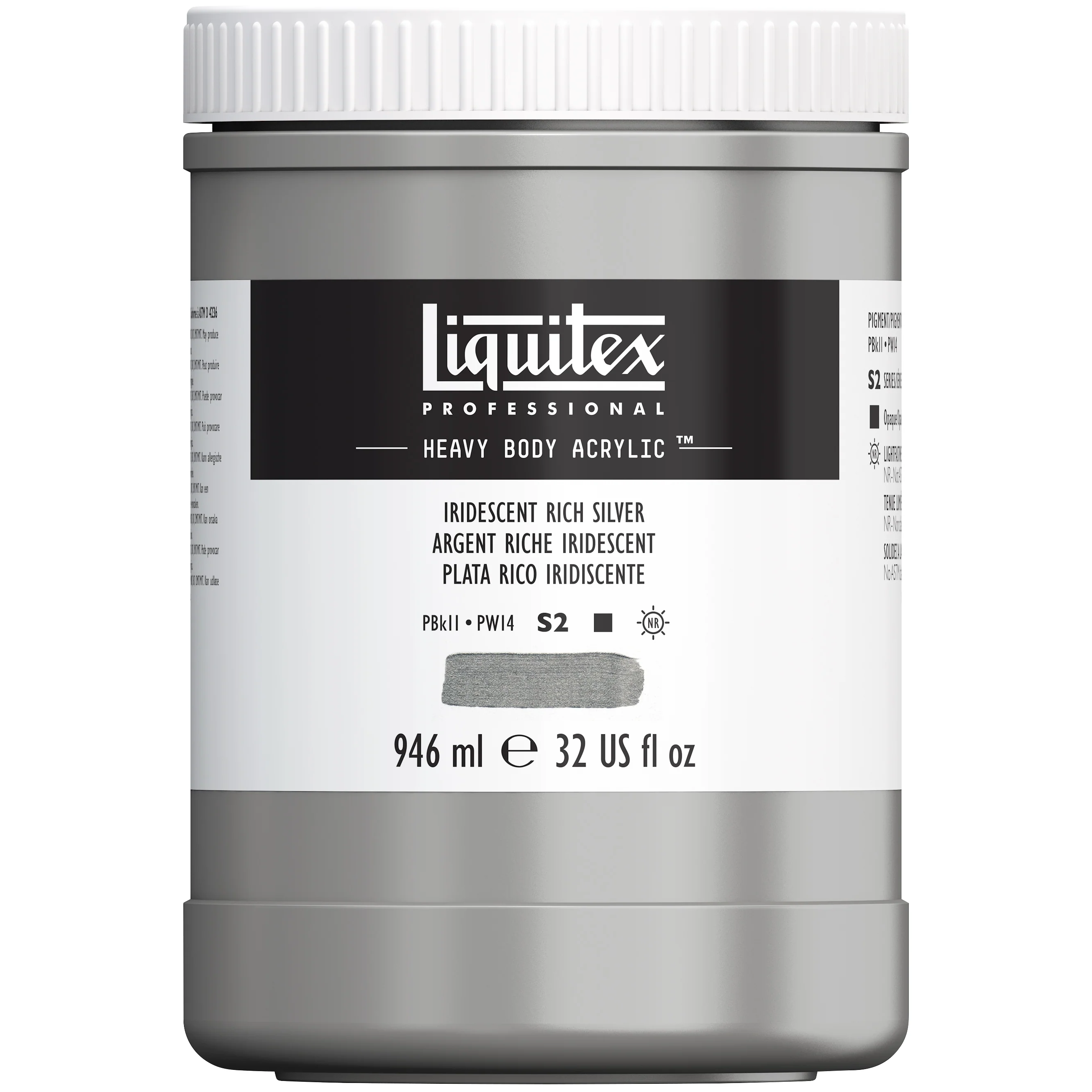 Professional Heavy Body Acrylic - Iridescent Rich Silver - Image 5