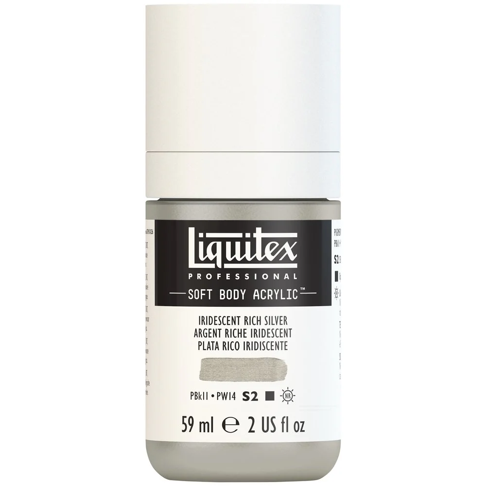 Professional Soft Body Acrylic - Iridescent Rich Silver - Universal - Image 2